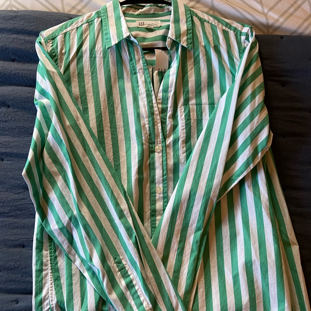 Striped button down